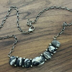 Native American Authentic Stamped White Buffalo Necklace